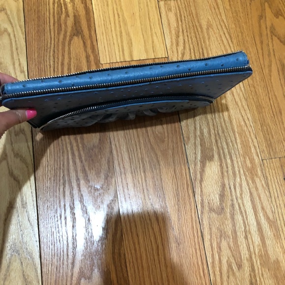 Charming Charlie blue faux ostrich clutch - Picture 8 of 10